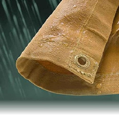 Tan Canvas Tarpaulin 18oz Breathable Water Resistant Canvas Cover