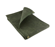 Load image into Gallery viewer, Dark Green Canvas Tarpaulin 21oz breathable tarpaulin Cover
