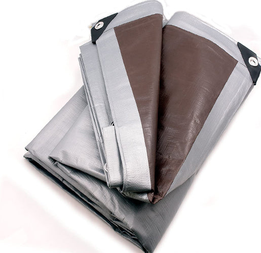 Heavy Duty PVC Tarpaulin 210gsm Silver And Brown UV Resistant Tarp